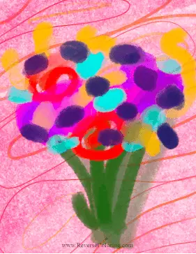 Flower Bouquet Reverse Coloring Page